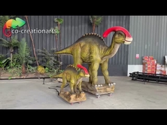 Mô phỏng khủng long Animatronic tùy chỉnh Parasaurolophus với em bé để thu hút