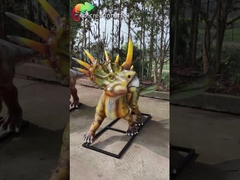 110VAC Sợi thủy tinh Animatronic Kích thước Cuộc sống Tượng Khủng long Mô hình Styracosaurus