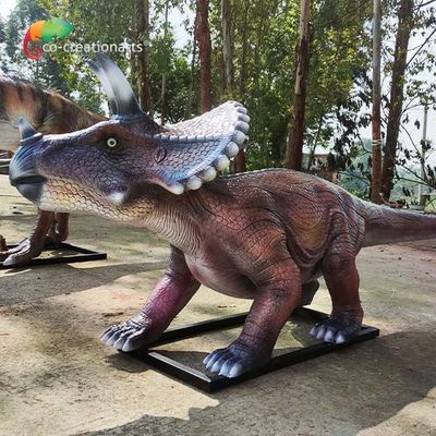 Sân chơi ngoài trời Sợi thủy tinh Animatronic Khủng long Triceratops Chống thấm nước