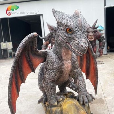 Con rồng hoạt hình thực tế với đôi cánh khớp và chi tiết quy mô rực rỡ cho các triển lãm hấp dẫn