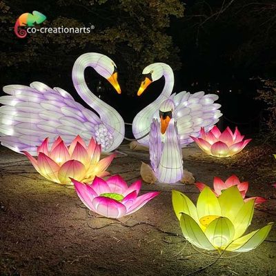 Trang trí công viên chủ đề Đèn lồng lễ hội Trung Quốc Đèn lồng hình động vật Cygnus