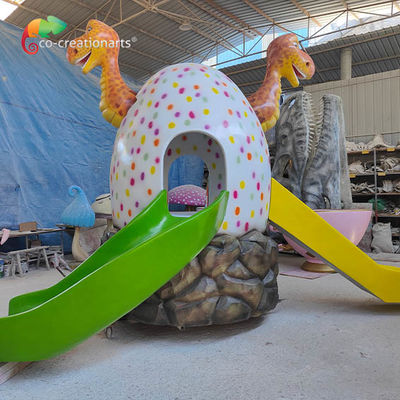 Dinosaur Egg Slide Thiết bị sân chơi sợi thủy tinh cho trẻ em Công viên giải trí