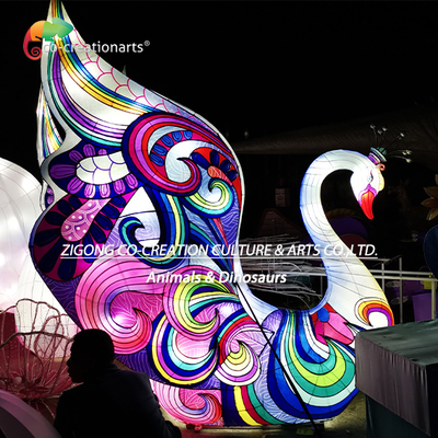 Swan trang trí lễ hội Trung Quốc đèn lồng ánh sáng với nguồn ánh sáng LED lễ hội ánh sáng