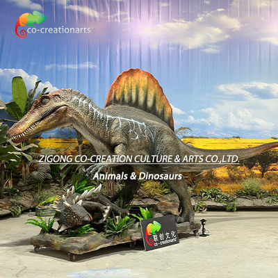 Giá tốt. Animatronic Dinosaurs Simulation Spinosaurus Hunting Scene Để trang trí công viên giải trí trực tuyến
